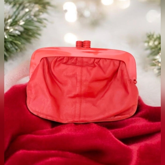 Red Italian Leather Purse, Trimingham Italian Leather Clutch - Picture 1 of 11